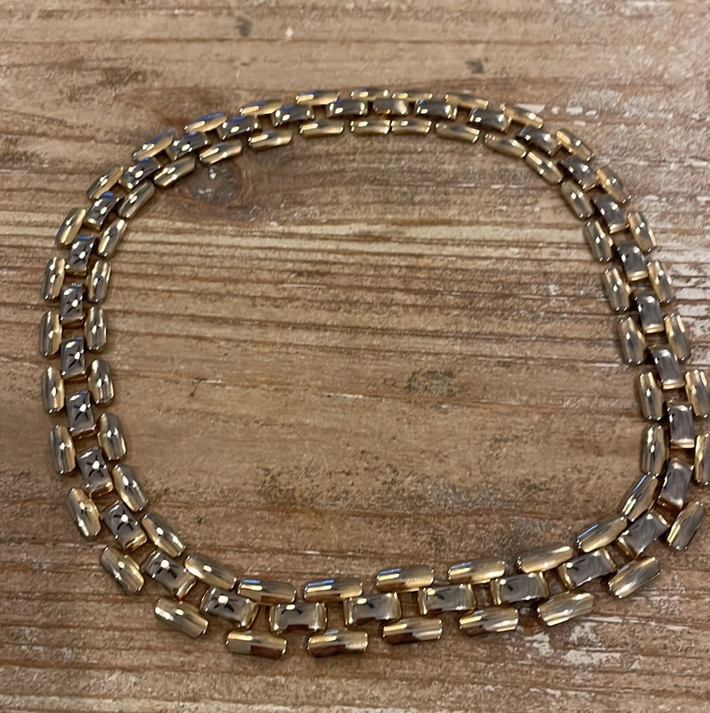 Vintage Gold Silver Chain Link Choker Collar Statement Necklace 3