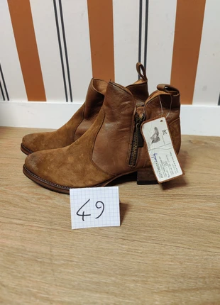 Camel Leather & Suede Ankle Boots – Atelier Voisin S38, merk: Atelier Voisin, staat: Nieuw zonder prijskaartje, maat: 38, € 79,00, € 83,65 inclusief Kopersbescherming