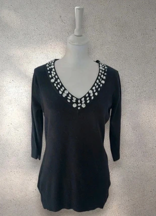 Pull noir col v et strass XL 42, brand: Melrose, condition: Very good, size: XL / 42 / 14, €5.00, €5.95 includes Buyer Protection Pro