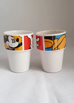 Mickey Mouse Head Hand Feet Tête Main Pieds Drinking Milk Cup HEMA 10cm Stackable Disney, merk: Hema, staat: Goed, € 7,48, € 8,55 inclusief Kopersbescherming