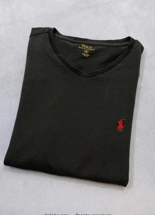 T-shirt Polo Ralph Lauren y2k col V Homme Noir logo rouge 100% coton Longsleeve - Taille S /1526B, marque: Ralph Lauren, état: Très bon état, taille: S, 21,00 €, 22,75 € Protection acheteurs (Pro) incluse