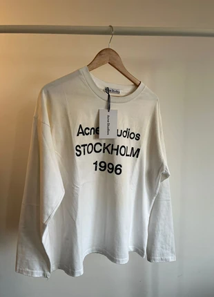 T-shirt à manches longues AcneStudios Blanc, marque: Acne Studios, état: Neuf avec étiquette, taille: M, 105,00 €, 110,95 € Protection acheteurs incluse