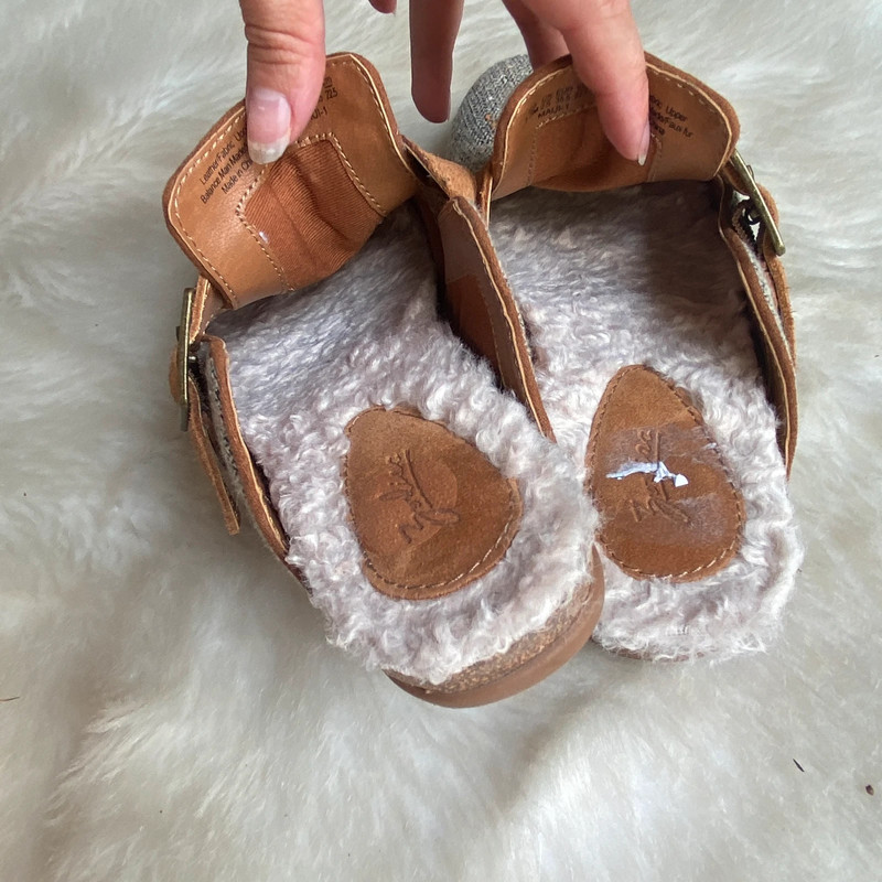 Leather & Tweed Faux Fur Lined Slip On Mules 5