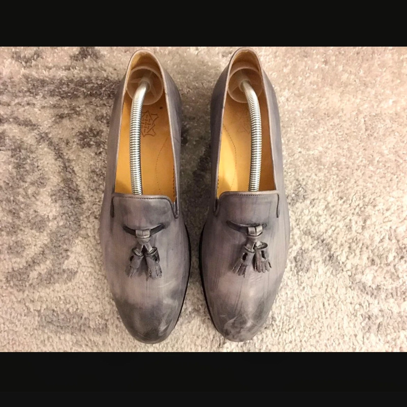 Undandy Grey Dress Shoes Loafers with Tassels eu41 us8.5 paid $298 2