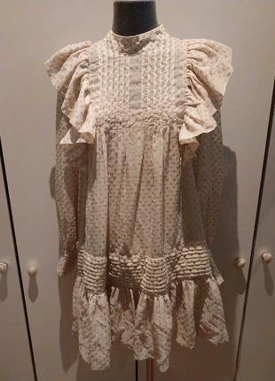 Robe mi longue bohème crème s volants, état: Très bon état, taille: S / 36 / 8, 45,00 €, 47,95 € Protection acheteurs incluse