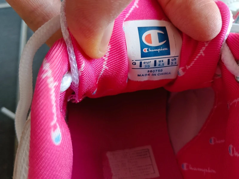 Baskets Champion P36 blanche bleue rose lacets - photo numéro 12
