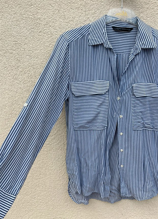 Chemise rayée bleu Zara – Taille XS, marke: Zara, zustand: Sehr gut, größe: XS / 34 / 6, 7,00 €, 8,05 € inklusive Vinted-Käuferschutz