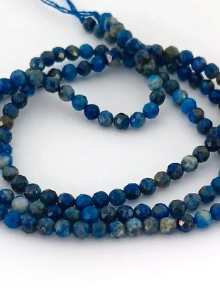 Fil de perles rondes facettées en lapis lazuli naturel de 2 mm - PP1-73, staat: Nieuw met prijskaartje, € 9,00, € 10,15 inclusief Kopersbescherming Pro