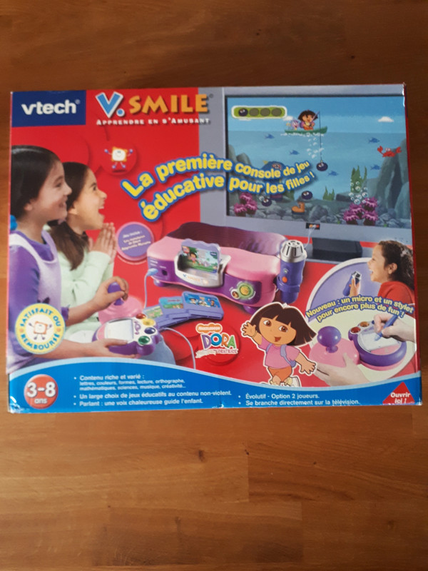 Console V.Smile rose VTech + Jeu Dora l'Exploratrice