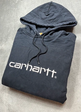 Sweat à capuche hoodie Carhartt noir logo blanc – streetwear workwear premium – taille XL homme, brand: Carhartt, condition: Very good, size: XL, €35.00, €37.45 includes Buyer Protection