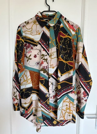 Chemise imprimée style Hermès, brand: Zara, condition: Very good, size: S / 36 / 8, €10.00, €11.20 includes Buyer Protection