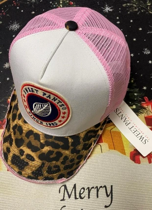 Sweet Pants pink trucker cap – mesh Y2K hat w/ leopard brim, brand: Sweet Pants, condition: New with tags, size: One size, €40.00, €42.70 includes Buyer Protection