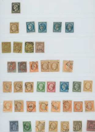 Rare 1800s French Postage Stamps | Ceres & Napoleon III | Antique, état: Bon état, 825,00 €, 866,95 € Protection acheteurs incluse