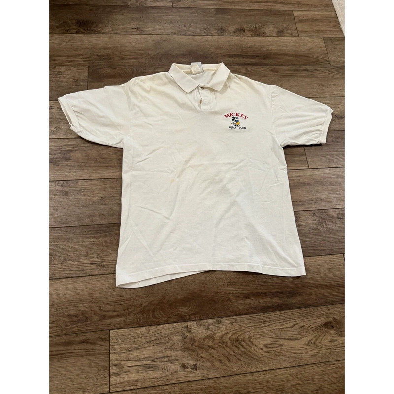 Vintage 80s 90s Mickey & Co Golf Club Polo Shirt Size L Disney 1