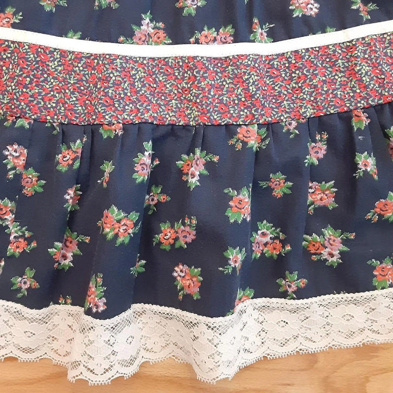 1970s calico prairie floral skirt 3