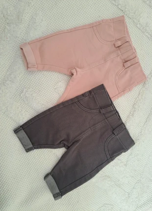 Jean / Legging gris & rose, brand: Kiabi, condition: Very good, size: 1-3 months / 56 cm, €5.00, €5.95 includes Buyer Protection