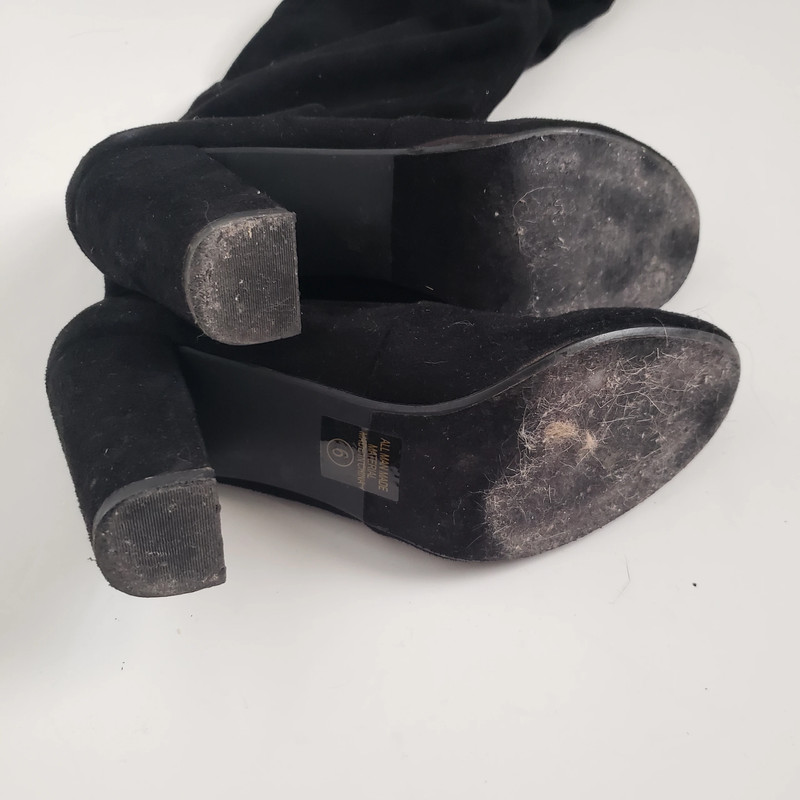 Black Suede Thigh High OTK Boots 6 3