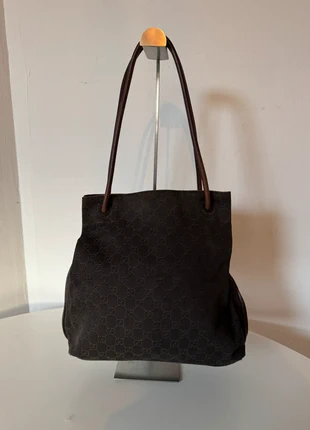 Gucci Vintage Tote Bag Shopper Brown Monogram, merk: Gucci, staat: Heel goed, € 240,00, € 252,70 inclusief Kopersbescherming