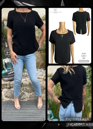 🖤 haut noir structuré à fente dos ichi – taille S SOLDÉ -60% 🖤, marca: ICHI, estado: Muito bom, tamanho: S / 36 / 8, €8.00, €9.10 inclui Proteção do Comprador Pro