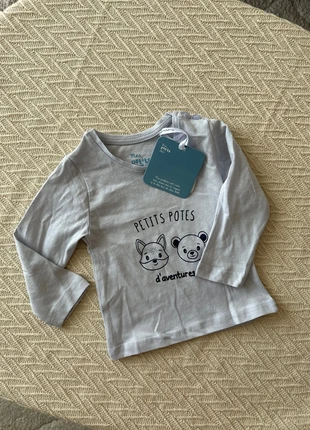 Tee shirt manches longues, marke: Mes Petits Cailloux, zustand: Neu, mit Etikett, größe: 6-9 Monate / 68, 1,00 €, 1,75 € inklusive Vinted-Käuferschutz