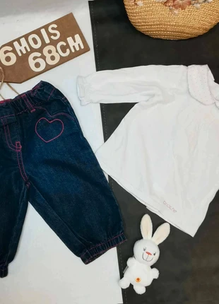 Ensemble 👣 tee-shirt manches longues brioche et pantalon jean 6mois/68cm, brand: Brioche, condizioni: Ottime, taglia: 3-6 mesi / 62 cm, €4.10, €5.01 include la Protezione acquisti Pro