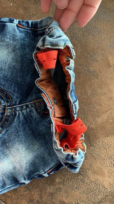 Jean bleu rouge réglable Baby boy 0-3 mois - photo numéro 3