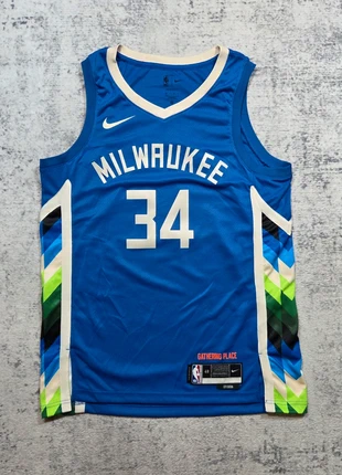 Maillot NBA Nike Milwaukee Bucks Antetokounmpo 34 City Edition Bleu Taille L, marca: Nike, estado: Muito bom, tamanho: L, €49.95, €53.15 inclui Proteção do Comprador Pro