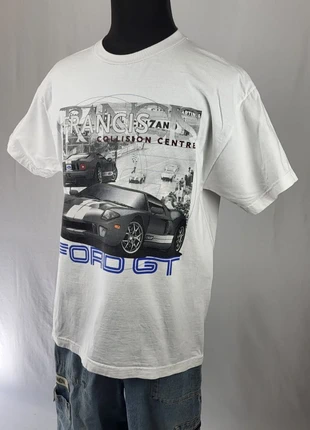 T-shirt vintage Hanes Beefy-T blanc Ford GT imprimé voiture sport USA taille L, merk: US, staat: Heel goed, maat: L, € 15,00, € 16,45 inclusief Kopersbescherming Pro