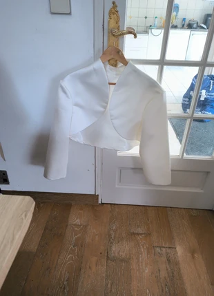 Jolie Gillet de mariage blanc crème satiné, condition: Very good, size: XXL / 44 / 16, €20.00, €21.70 includes Buyer Protection