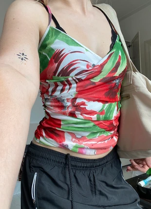 Vintage floral top, merk: Floral, staat: Heel goed, maat: S / 36 / 8, € 9,00, € 10,15 inclusief Kopersbescherming