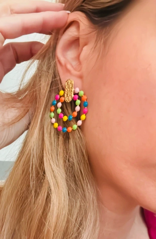 Boucles d'oreilles multicolores Mile Mila - photo numéro 3