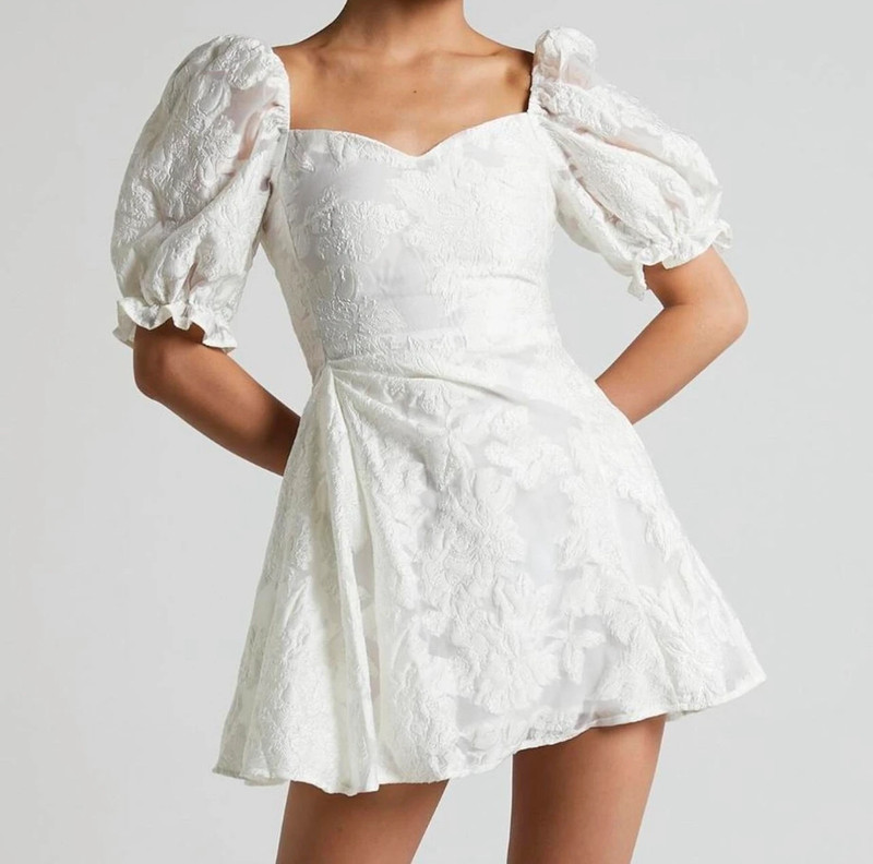 White puff sleeve dress 3