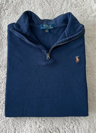 Pull Ralph Lauren 1/4 zip col camionneur bleu marine logo coloré très bon état XS, merk: Ralph Lauren, staat: Heel goed, maat: XS, € 50,00, € 53,20 inclusief Kopersbescherming