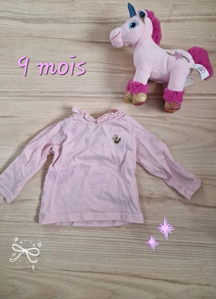 T-shirt rose manches longues 9 mois , marque: Du Pareil au Même, état: Très bon état, taille: 9-12 mois / 74 cm, 2,00 €, 2,80 € Protection acheteurs incluse