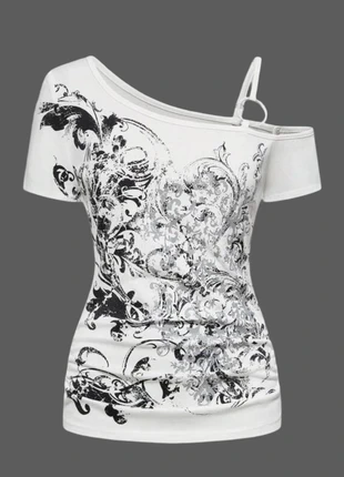 Pull sweat épaule dénudé avec dessin style gothique, marque: Aesthetic, état: Neuf sans étiquette, taille: S / 36 / 8, 19,99 €, 21,69 € Protection acheteurs incluse