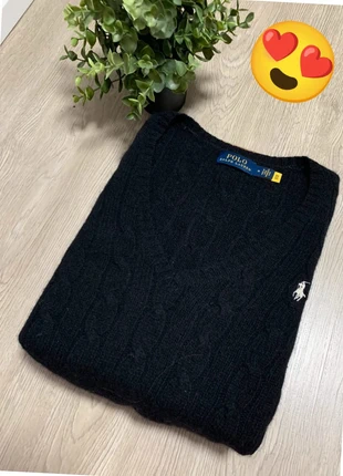 Pull torsadée col v Ralph Lauren noir logo blanc M femme, marque: Ralph Lauren, état: Très bon état, taille: M / 38 / 10, 75,00 €, 79,45 € Protection acheteurs incluse