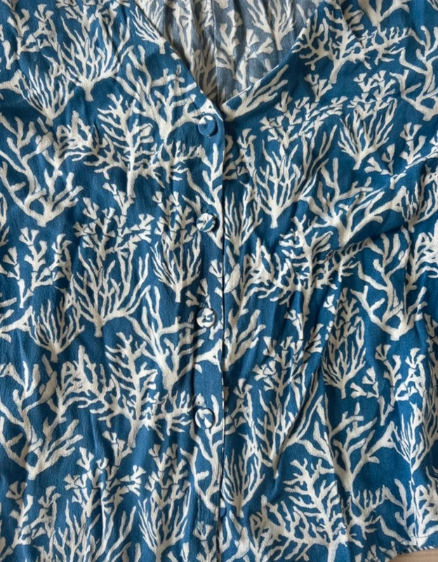 Chemisier bleu blanc Monoprix taille 38 - photo numéro 3