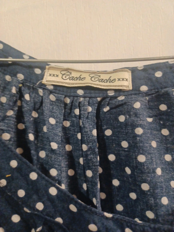 Robe à pois bleu marine hotsell