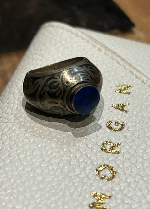 Bague ancienne style ethnique – métal gravé – cabochon bleu, marca: Fabrication Artisanale, estado: Muy bueno, tamaño: 16,1 mm Ø / 10,5, 35,00 €, 37,45 € Protección al comprador incluida