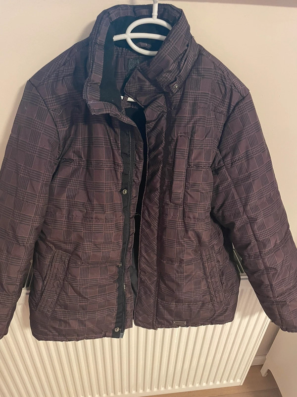 Louis Vuitton , veste laine bleue marine ,revers cuir agneau marron  glacé,,taille 42 français - Vinted