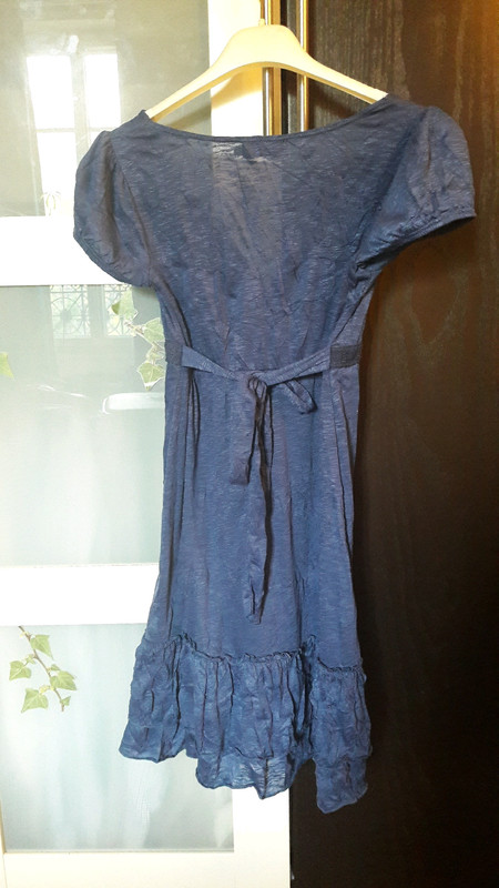 Jolie mini robe d'été bleue marine 3