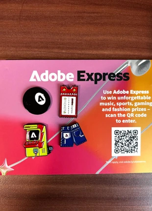 Adobe Express Enamel Pin Badges – Set of 4, brand: Express, condition: New with tags, £1.00, £1.75 includes Buyer Protection