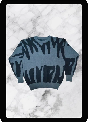 Pull y2k vintage gris avec motif noir M, marca: y2k, estado: Novo sem etiquetas, tamanho: M, €25.00, €26.95 inclui Proteção do Comprador