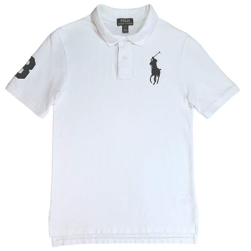 Ralph Lauren Big Pony Short Sleeve Classic Cotton Polo Shirt • Boys' (L) • White 4