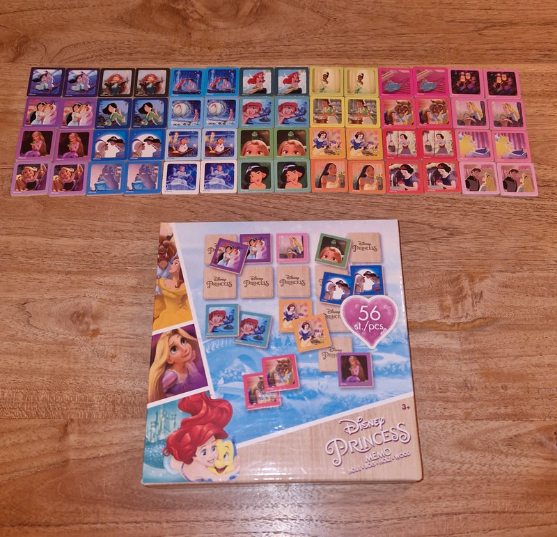 motor vreugde microscopisch Disney princess prinsessen memory geheugen spel game wood hout 56 pcs kind  ariel - Vinted