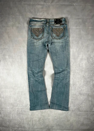 Vintage Miss Me Schlaghose low waist bootcut flared Jeans Blau in XS / S / 28, merk: Miss Me, staat: Heel goed, maat: XS / 34 / 6, € 60,00, € 63,70 inclusief Kopersbescherming