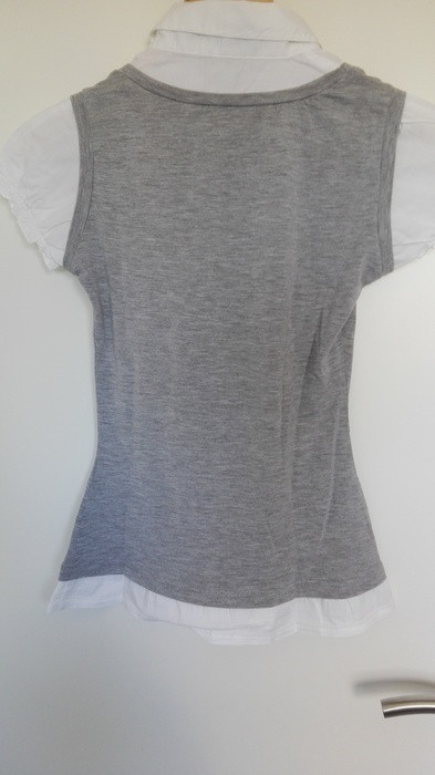 T-shirt gris doublé chemise 2