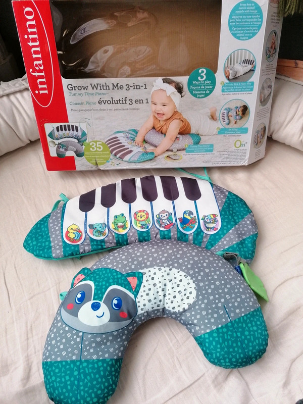 Infantino Coussin de soutien bébé piano évolutif 3en1