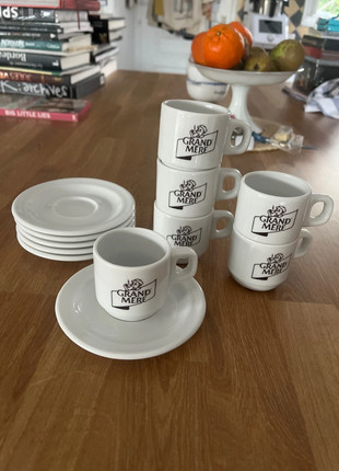 Lot de 6 tasses et sous tasses café grand mère pub vintage années 80, marque: Vintage, état: Très bon état, 25,00 €, 26,95 € Protection acheteurs incluse
