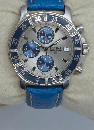 Montre festina Bracelet bleu Chronographe, marque: Festina, état: Très bon état, taille: 30–38 mm, 55,00 €, 58,45 € Protection acheteurs (Pro) incluse